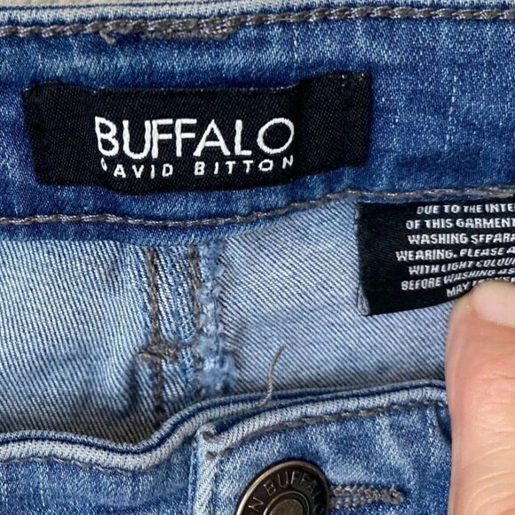 Buffalo Womens Jeans 10/30 Blue Denim Mid-Rise Stretch Straight Ankle Grazer - Picture 7 of 13